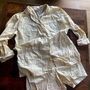 Vintage Yellow and White Gingham Talbots Pajama Set